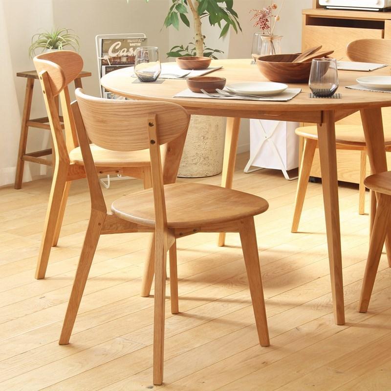 ダイニングチェア 2脚セット 北欧 木製 オーク 肘無 おしゃれ River