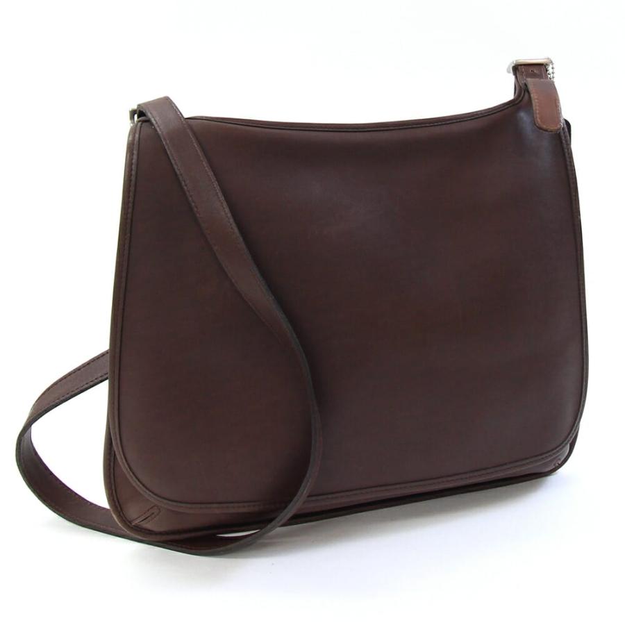 コーチ ショルダーバッグ 9134 ダークブラウン レザー 中古 斜め掛け