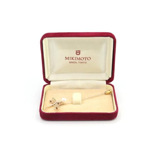 MIKIMOTO（ミキモト） ブローチ パール とんぼモチーフ K18 YG 中古