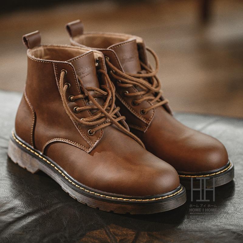 ホームアイホーム ブーツ メンズ ワークブーツ レザーショートブーツ