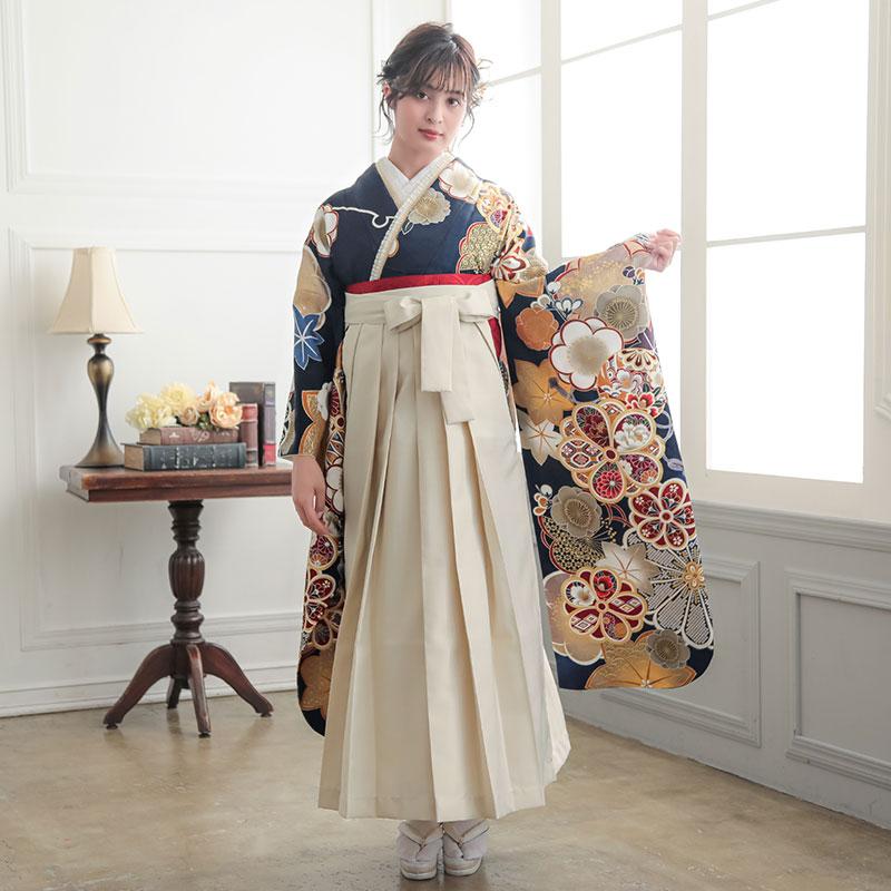定価70400円セール開催中！卒業式 袴セット 友禅紺 梅に楓と手毬(R2190