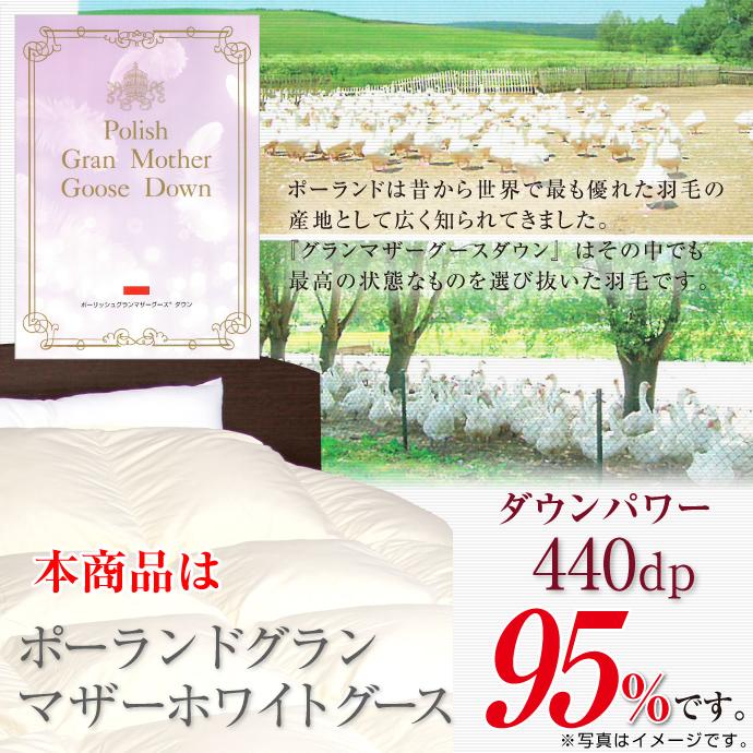 羽毛布団 セミダブル ロング 日本製 ポーランド産 マザーホワイト