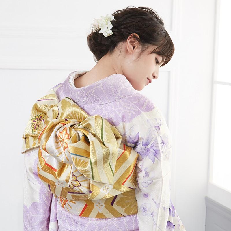 振袖レンタル 絞り 水彩 紫 牡丹に梅花(絹)(宅) 成人式 結婚式 モデル