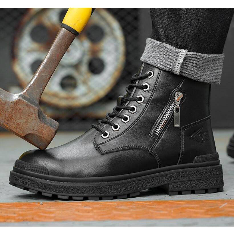 ハイカット 安全靴 メンズ レディース おしゃれ作業靴 革靴 労働保険靴