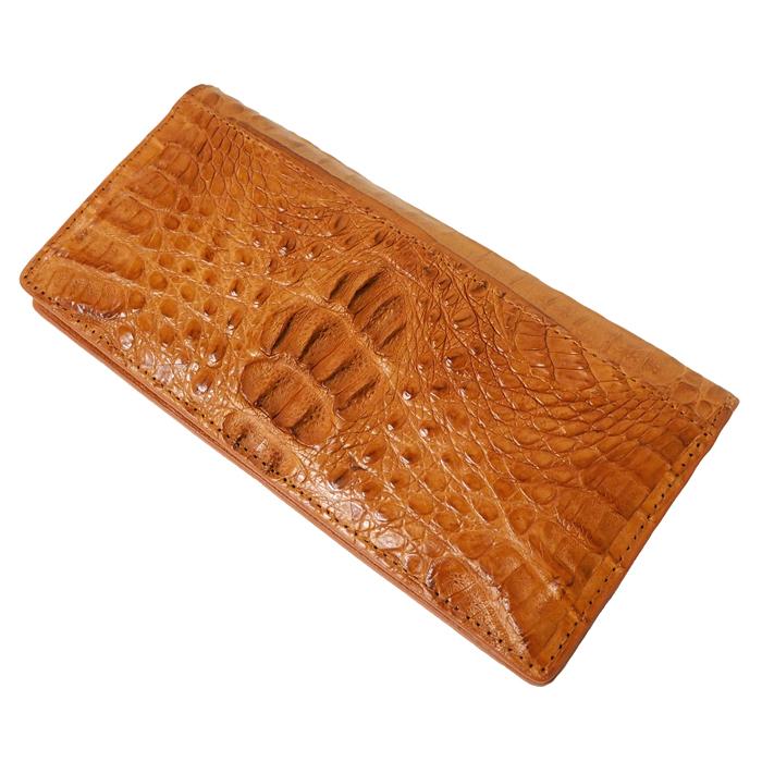 限定 本物 ワニ革 カイマン クラウンマーク ホーンバック 長財布 背