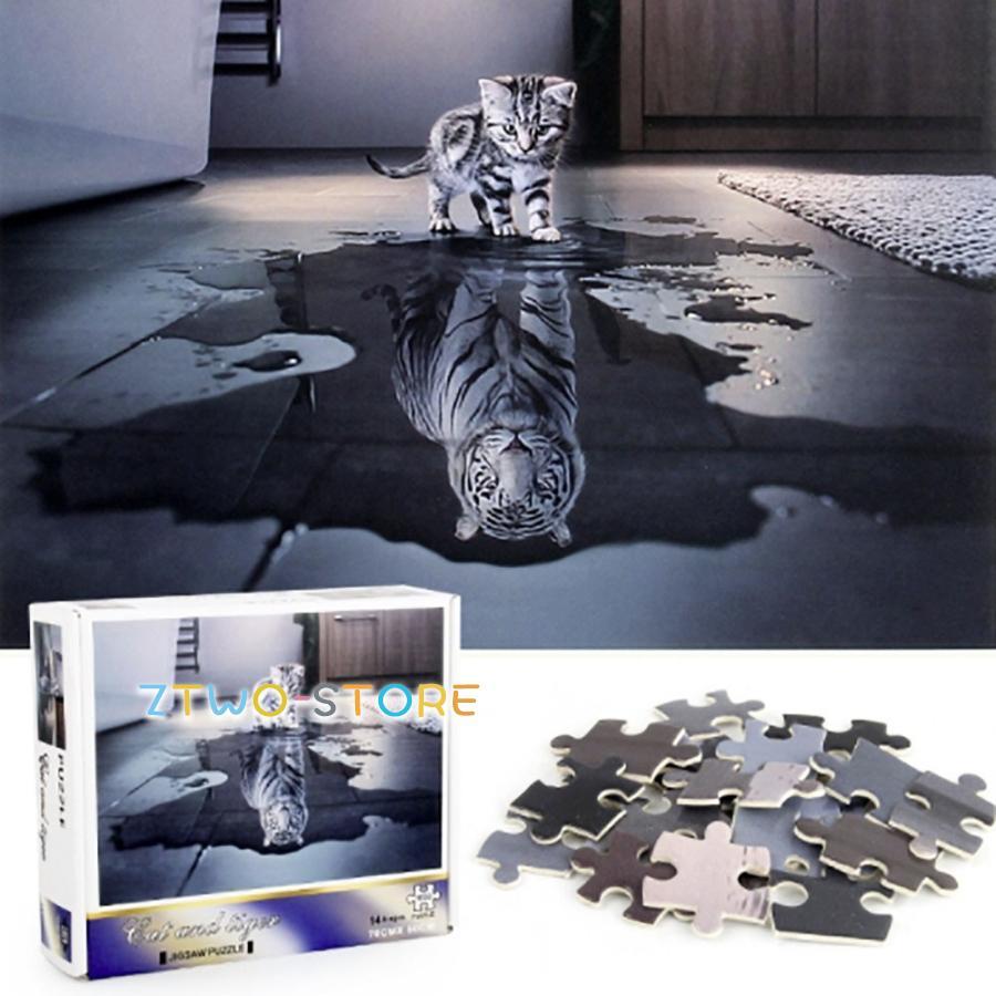 ジグソーパズル パズル 猫 虎 トラ ネコ CAT 1000ピース ホワイト