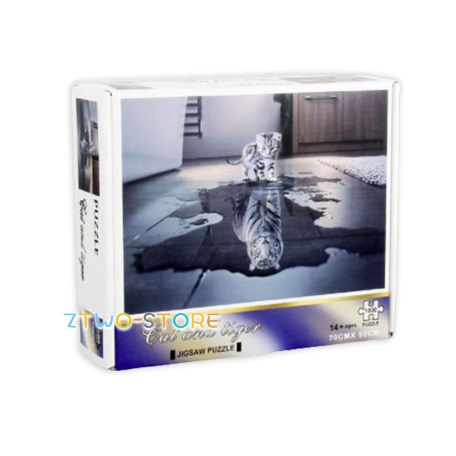 ジグソーパズル パズル 猫 虎 トラ ネコ CAT 1000ピース ホワイト