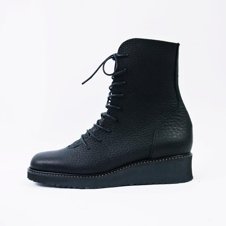 コンバットブーツ レースアップブーツ 黒・ブラック 超軽量ソール 4cm