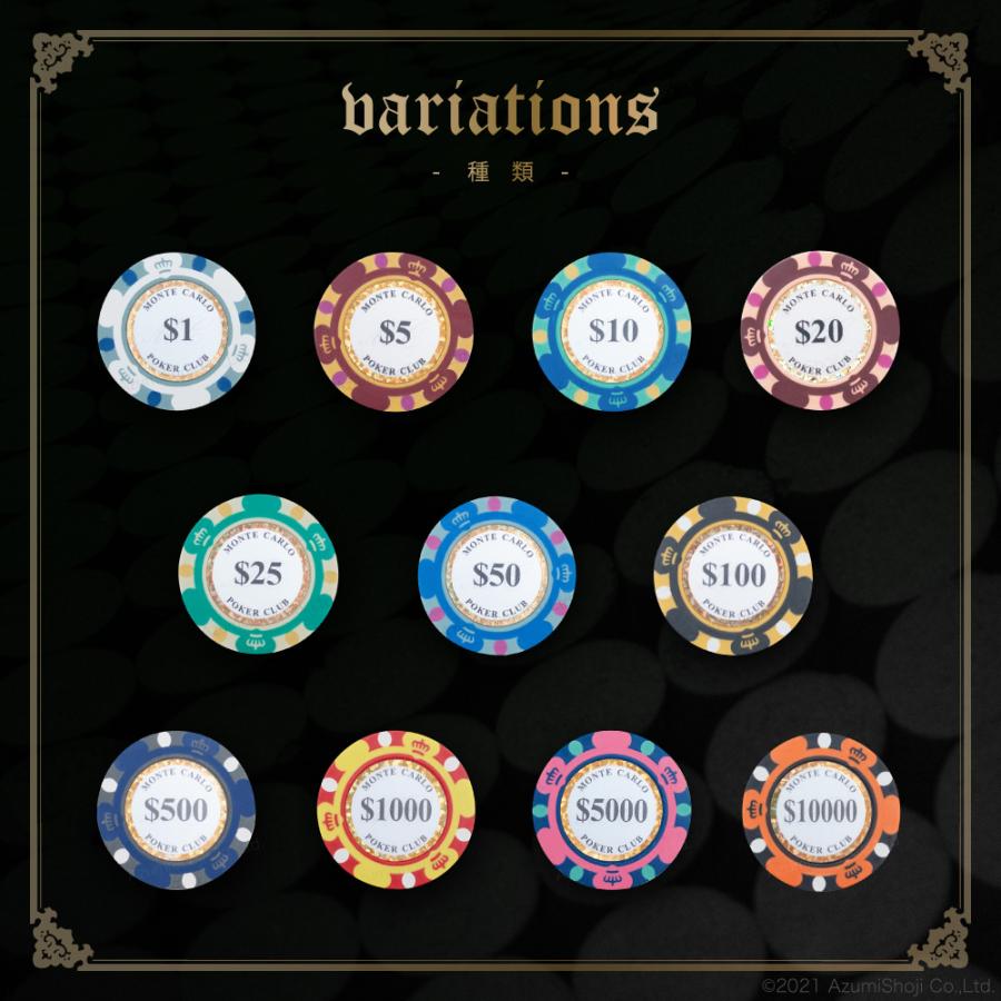 モンテカルロ ポーカーチップ 100枚 セット ポーカー カジノ コイン $1