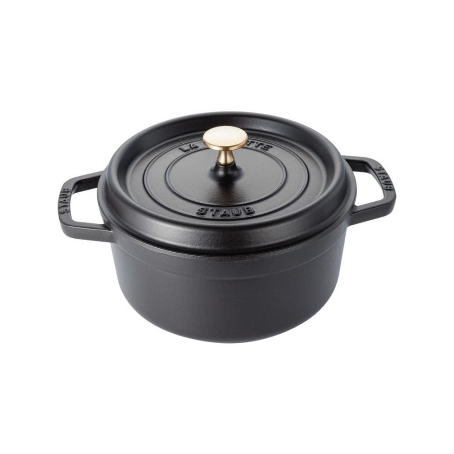 Staub（ストウブ） 鍋 ピコ・ココット ラウンド 22cm ブラック 生涯