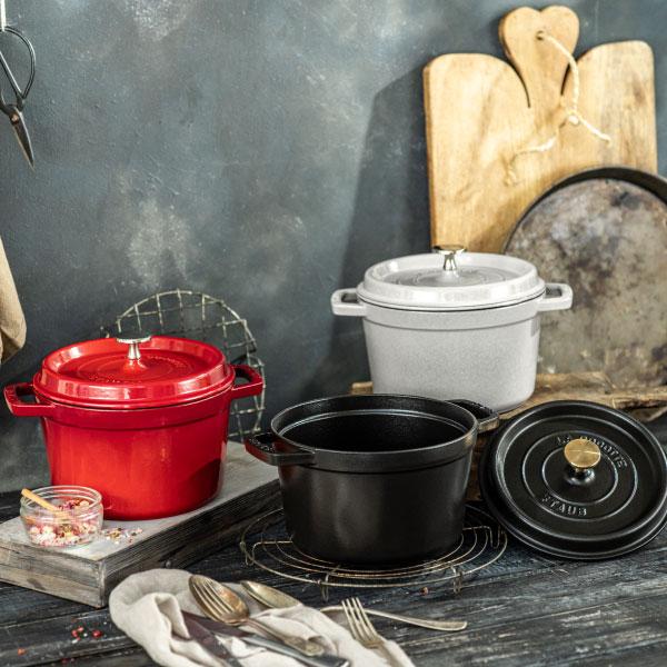 Staub（ストウブ） グランドココット ラウンド 20cm ブラック生涯保証