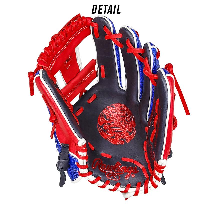 Rawlings 軟式グローブ Wing Tip ネイビー/レッド カラー軟式グローブ