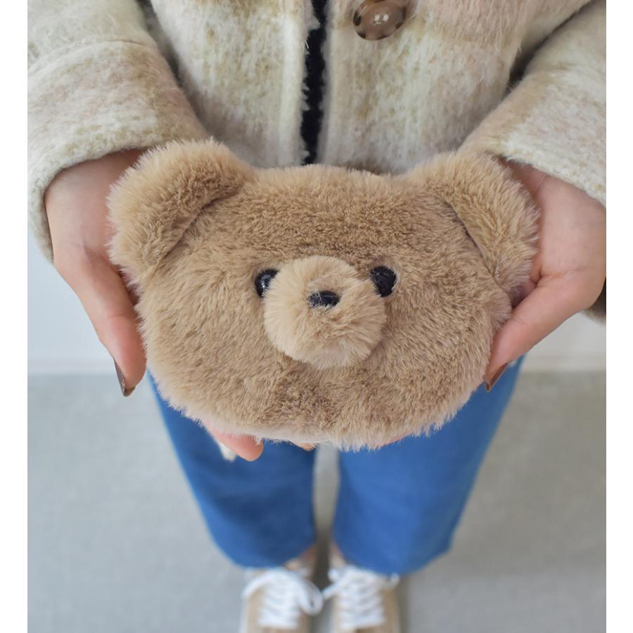 ネコポス配送）熊 カバー ポーチ 充電式カイロ用 ベアー ベージュ 電気