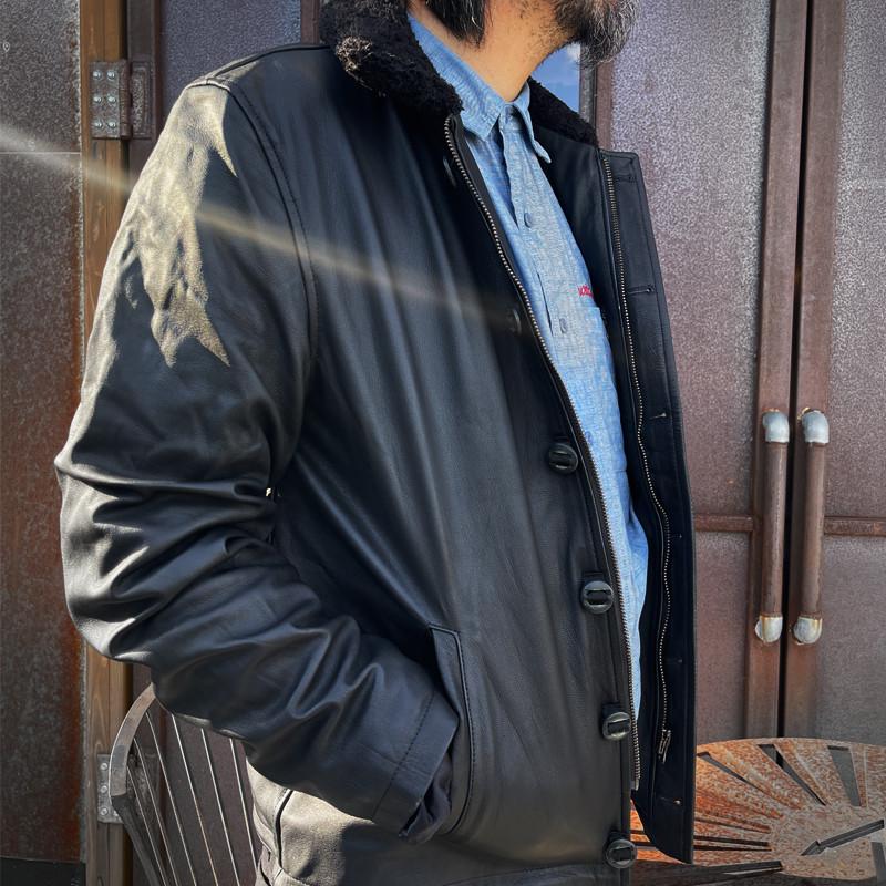 ZONオリジナル ゴートレザージャケット 冬用 本革 山羊革 柔らかい