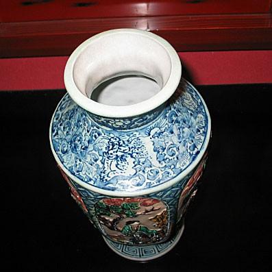 九谷焼 花瓶 陶器 古九谷風 糠川清章（はせがわせいしょう）作