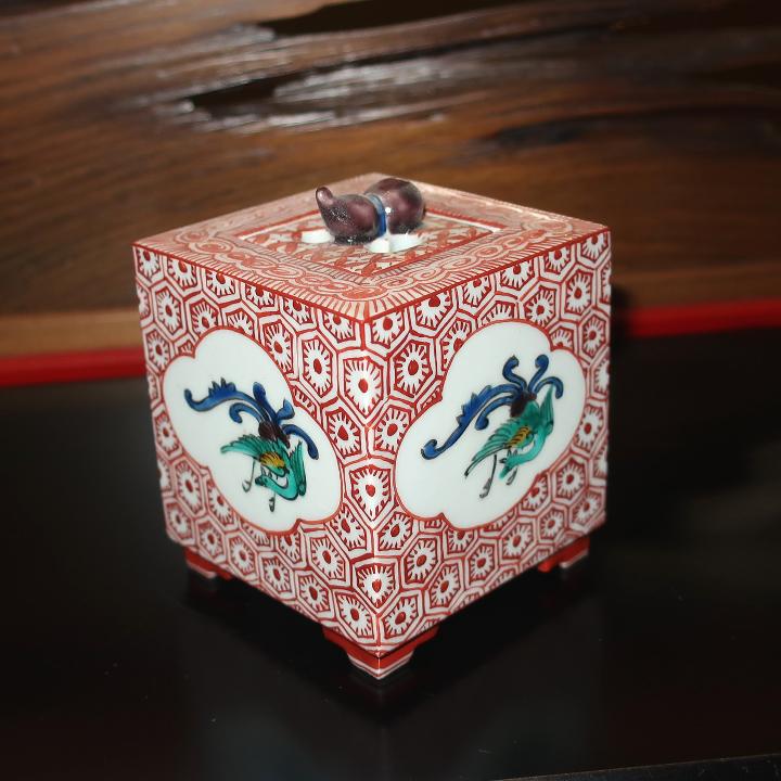 九谷焼 茶道具 香炉 古九谷風赤絵小紋 長谷川紀代作 : ZAZU&CO. - 通販