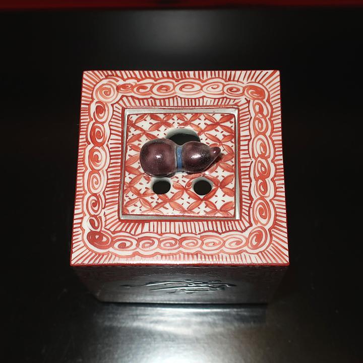 九谷焼 茶道具 香炉 古九谷風赤絵小紋 長谷川紀代作 : ZAZU&CO. - 通販