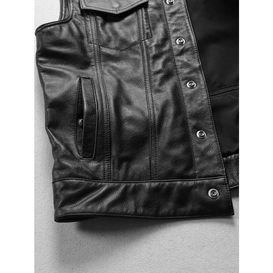 本革ベスト メンズ 牛革 レザーベスト ライダースベスト S〜7XL対応