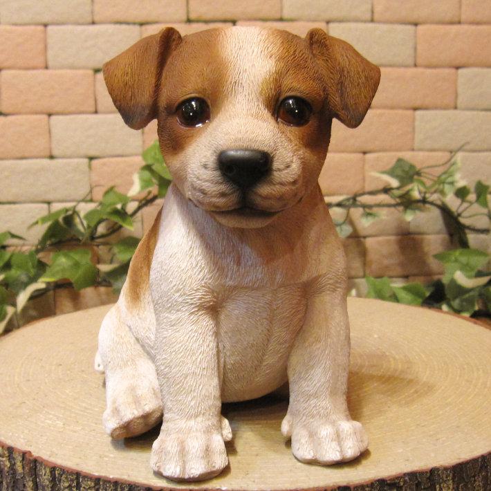 置物 動物 可愛い 犬の置物 ジャックラッセルテリア リアル お座り