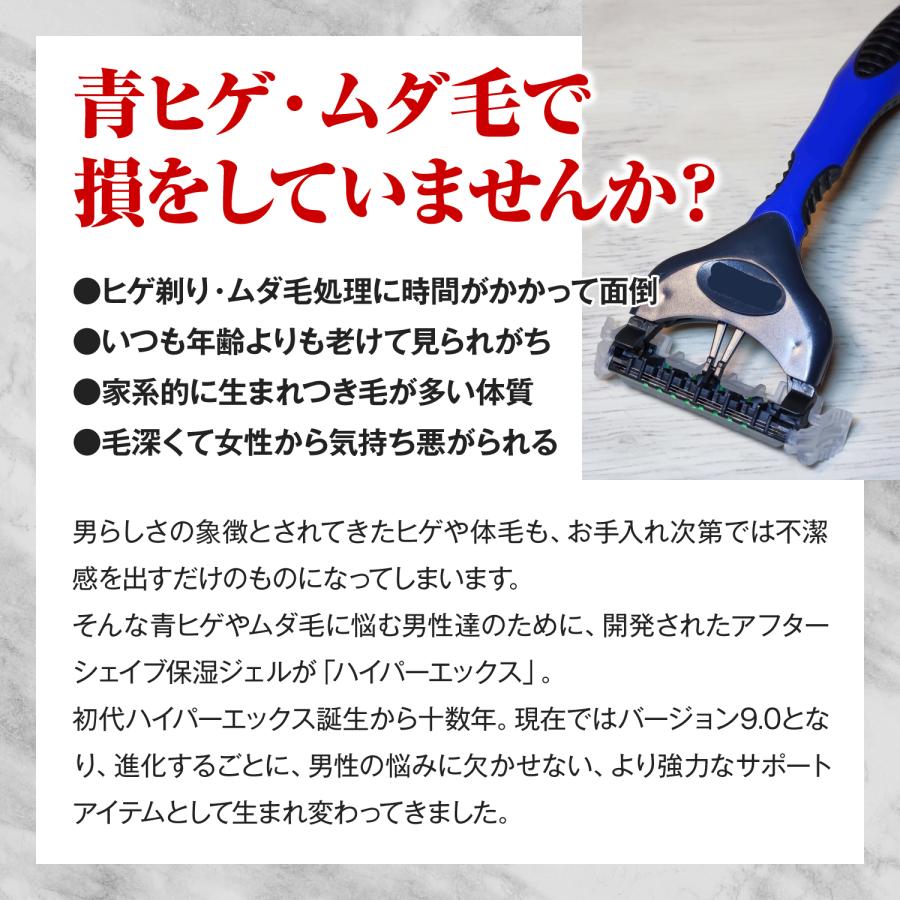 ザス 保湿ジェル ハイパーエックス 9.0 EGF 120ml 2本組 青ヒゲ ムダ毛