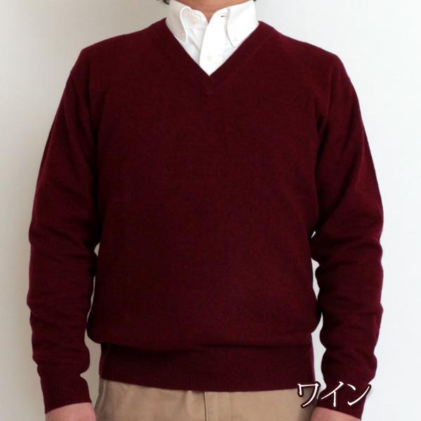 カシミヤ 100％ Vネック セーター メンズ 無地 12ゲージ トップス 男性