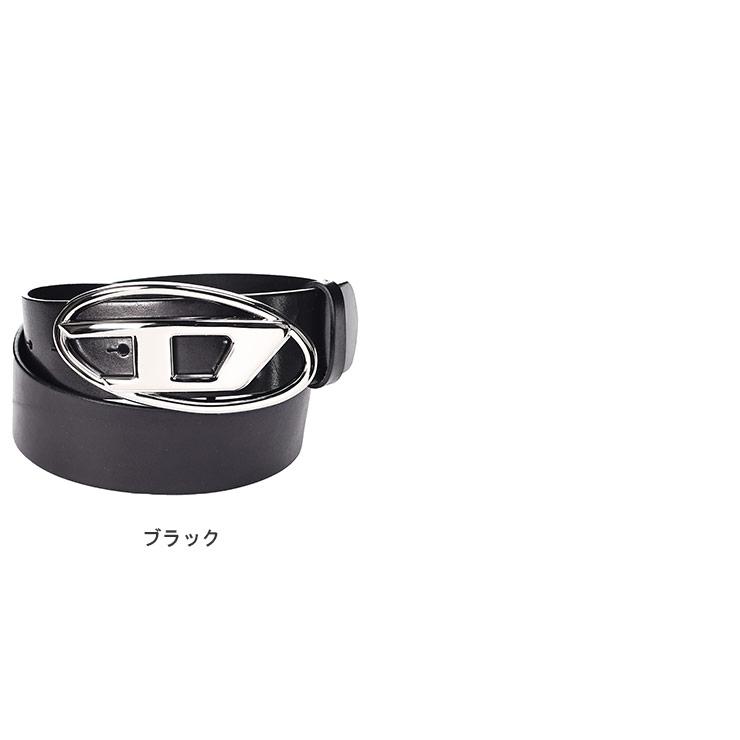 DIESEL（ディーゼル） 牛革 オーバルロゴ バックル留め ベルト メンズ