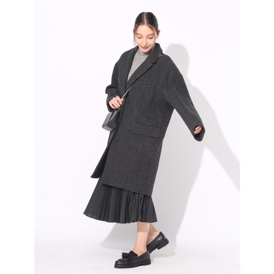 2953y美品 イザベルマラン ノーカラーボアロングコート 黒 2953y美品