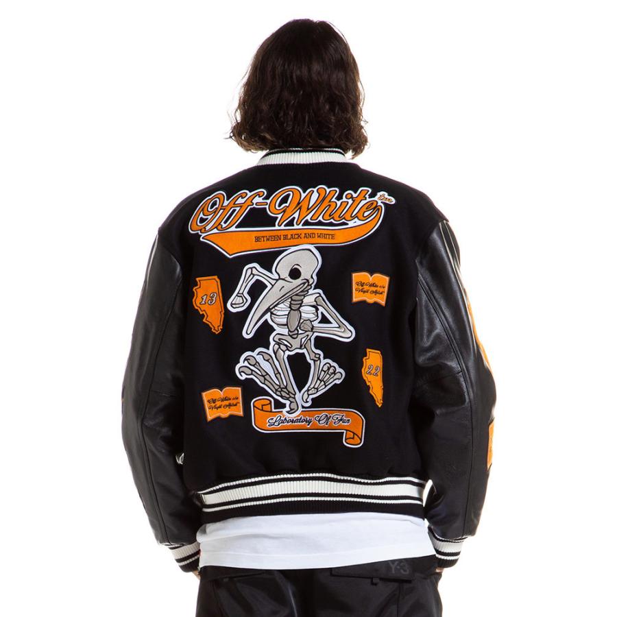 off white（オフホワイト） OFF-WHITE レザー ウール メルトン