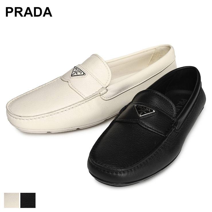 PRADA（プラダ） レザー トライアングルロゴ ドライビングシューズ