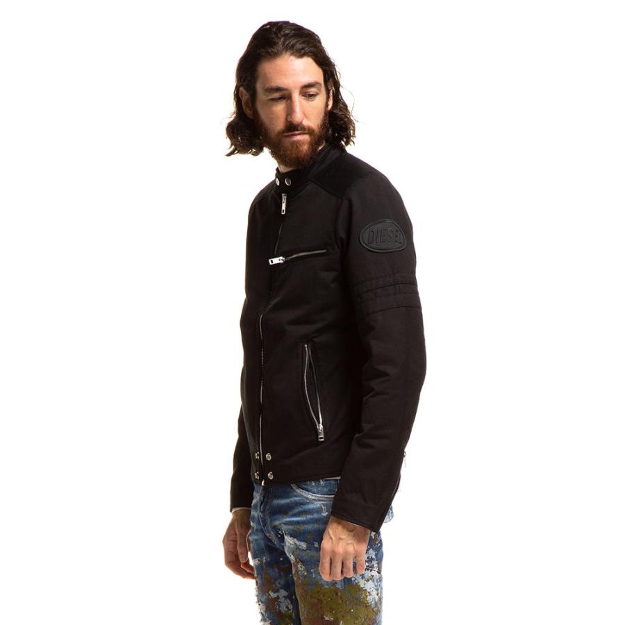 DIESEL（ディーゼル） メンズ コットン シングル ライダースジャケット