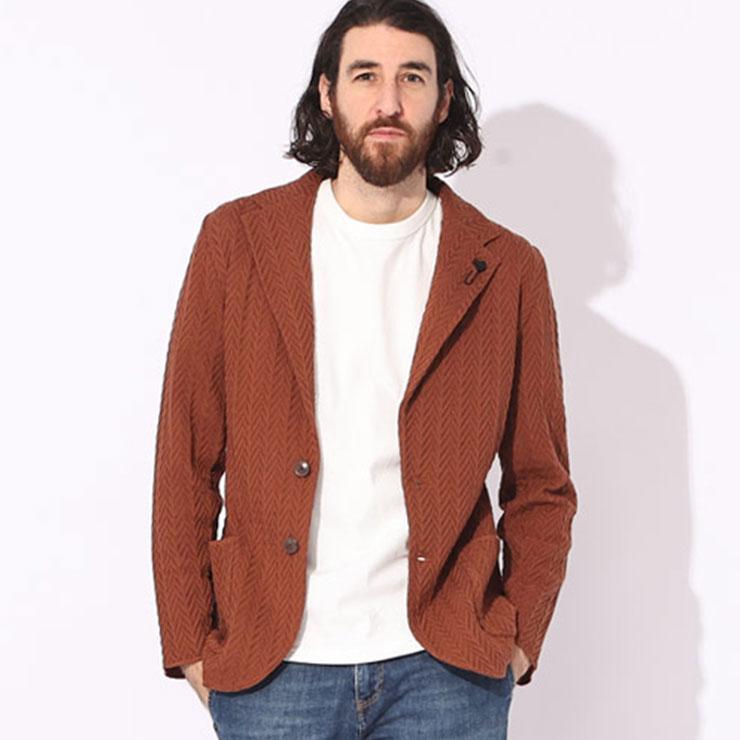 LARDINI（ラルディーニ） シングル 2ツ釦 ケーブルニット ジャケット