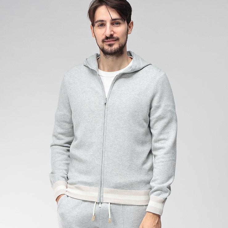 Gran Sasso（グランサッソ） パーカー メンズ ウール カシミヤ