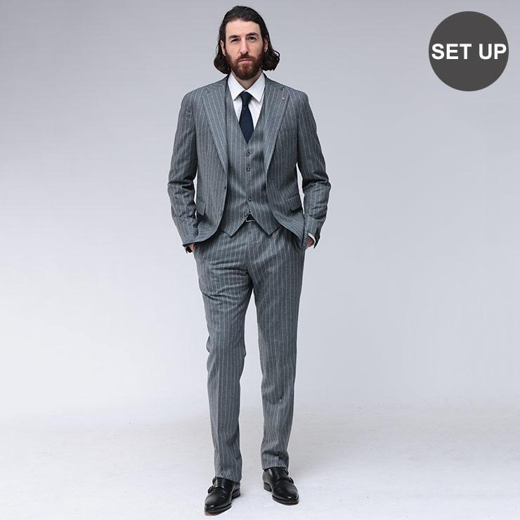 TAGLIATORE（タリアトーレ） フランネルストライプ スリーピース