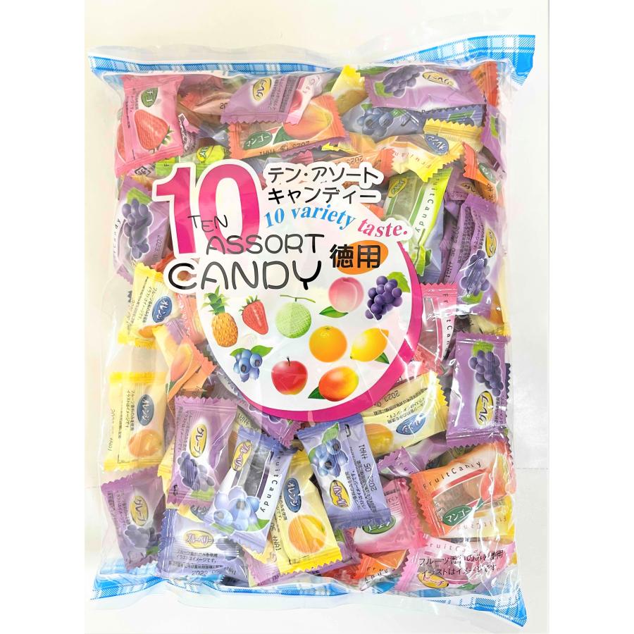 517g 10アソートフルーツキャンディー 1袋 日進乳業(株) : 善野菓子店