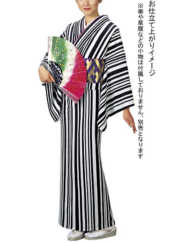 小紋 着物 反物 レディース ちりめん 踊り 舞台 レトロ 洗える着物 白