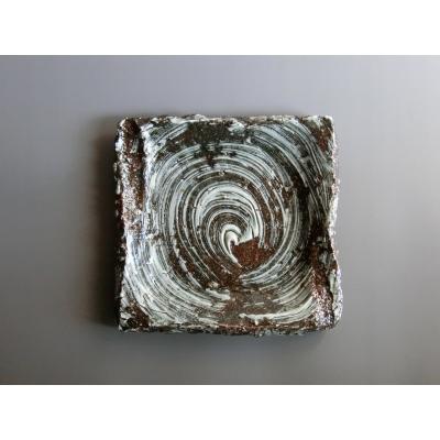 中川自然坊 絵唐津四方皿 中川自然坊 唐津四方皿