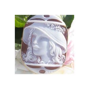 CAMEO（カメオ） Franco Scala作 シェルカメオ K18ペンダントブローチ