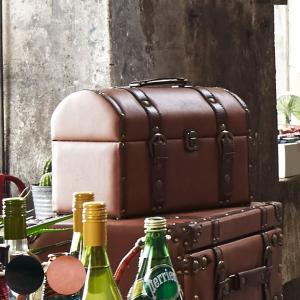 トランク バッグ 収納ボックス 幅30cm トランクケース アンティーク風