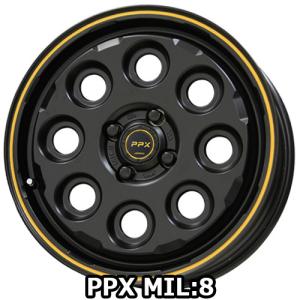 15×4.5J +45 4/100 PPX ミルエイト (BK) 共豊 15インチ ホイール1本