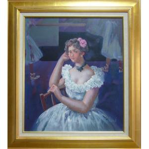 絵画 油絵 田村隆枝 肉筆油絵 静物画 バラと薔薇 F8送料無料 : アート