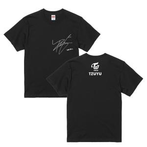 サナ トゥワイス TWICE サイン入り ロゴ入り ブラック 黒Tシャツ T