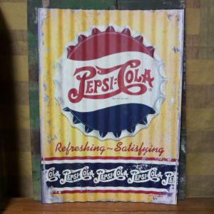 PEPSI（ペプシ） ダイカットエンボスメタルサイン PEPSI COLA VENDING