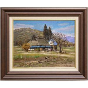 大城真人「 水辺の庭」 油絵 油彩画 F4 ( 4号 ) 絵画 洋画 肉筆 手描き