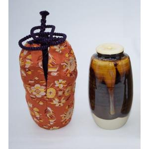 茶道具 瀬戸 肩衝 茶入 桶谷 定一 作 仕服 相良間道 桐箱入り 茶道