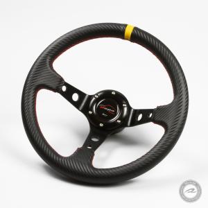 ステアリング 35φ ディープコーン 約80mm フェイクレザーPVC DRIFTING