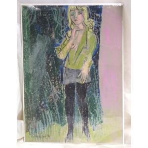 マイセン ハインツ・ヴェルナー直筆水彩画 パイプを吸う男達（額装