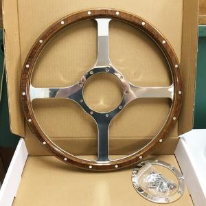 カスタム アルミ ビレット クラッシックウッド ステアリング ハンドル