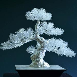 銀製 盆栽 松 特小 ( 光則（銀工芸） 木札名入れ有料 退職祝い 定年