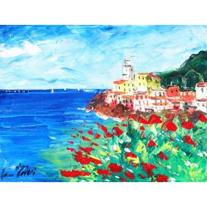 油絵 絵画 ジェームズ（イギリス） 街の風景 インテリア リビング 定価