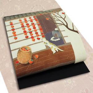 名古屋帯 カジュアル 十日町 秀美 友禅 正絹 うさぎ 立雛 おひな祭り